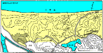 鳥取砂丘とその付近の地形図
